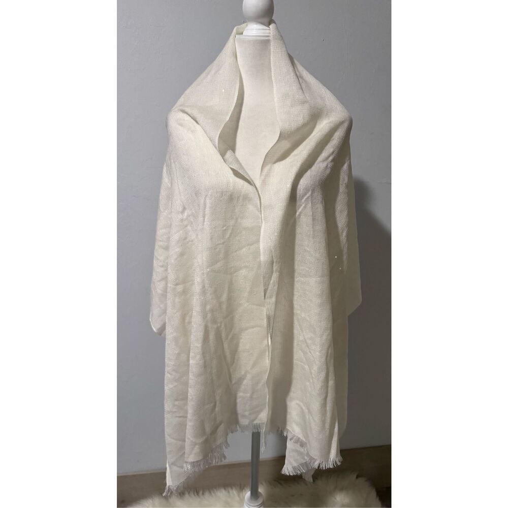 Talbots wrap scarf shimmer wool blend